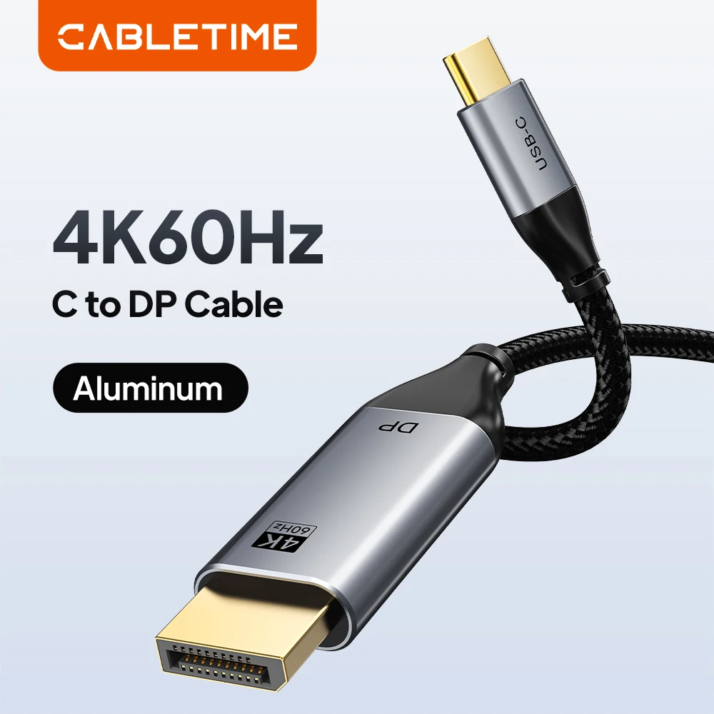CABLETIME USB C to DisplayPort Cable 4K 60Hz Thunderbolt 3 USB 3.1 Type C to DP for Laptop MacBook pro Video Transfer dp cable