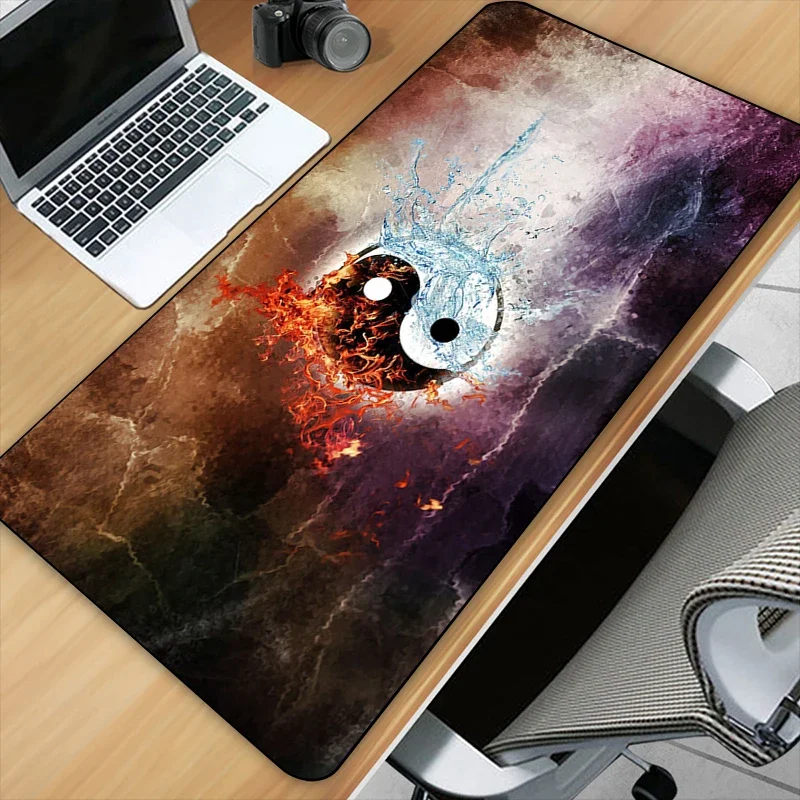 Chinese Style Tai Chi Yingyang HD Printing Mouse Pad Computer Pc Gamer Hot Large Desk Pads Computer Lock Edge Keyboard Mat Gifts