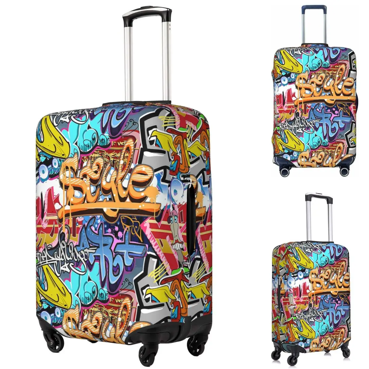 

Чехол для чемодана с городским уличным граффити, эластичные защитные чехлы для дорожного багажа для 18-32 дюймов