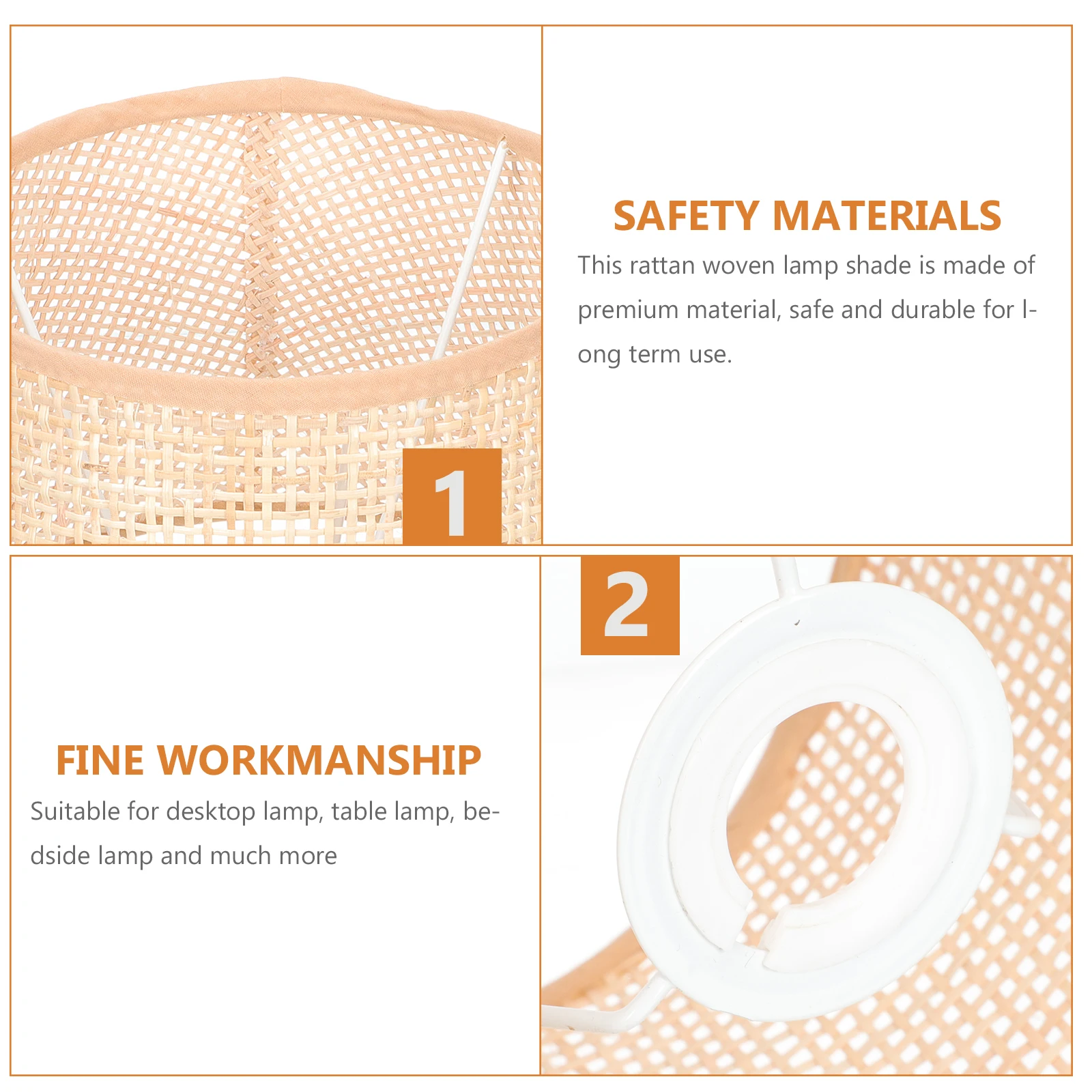 

Rattan Woven Lampshade Bedside Light Cover Soft Light Eye Protection Exquisite Structure Home Hotel Decor 120cm