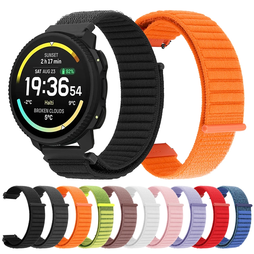 22 mm Nylon-Schlaufen-Wellenarmband für SUUNTO VERTICAL 2 Uhrenarmbänder für SUUNTO 5 9 PEAK/9 Peak DLC RUN OCEAN Atmungsaktives Armband ersetzen