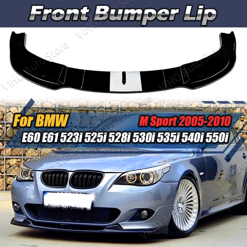 Car Front Bumper Splitter Lip Diffuser Spoiler Guard For BMW E60 E61 523i 525i 528i 530i 535i 540i 550i M Sport 2005-2010 Tuning