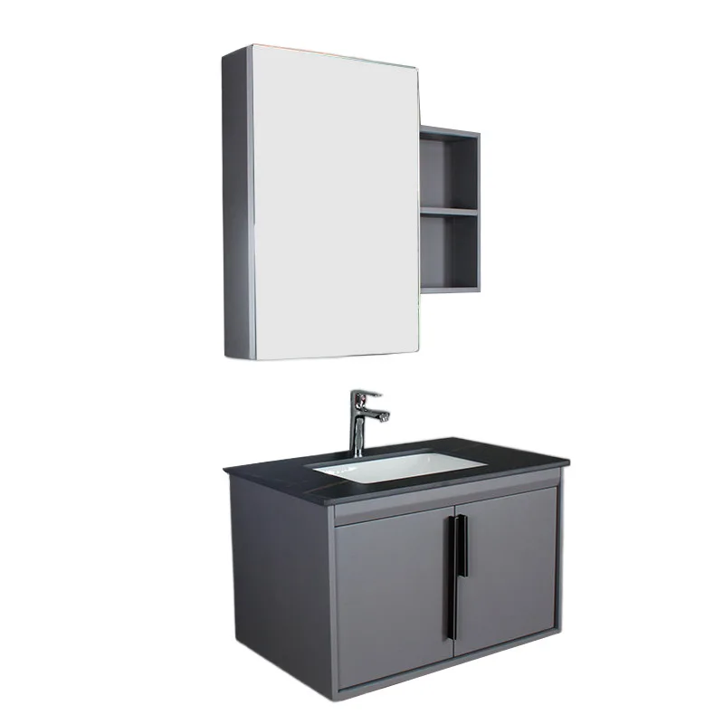 

Exquisite slate bathroom cabinet combination simple solid wood bathroom washbasin wall cabinet