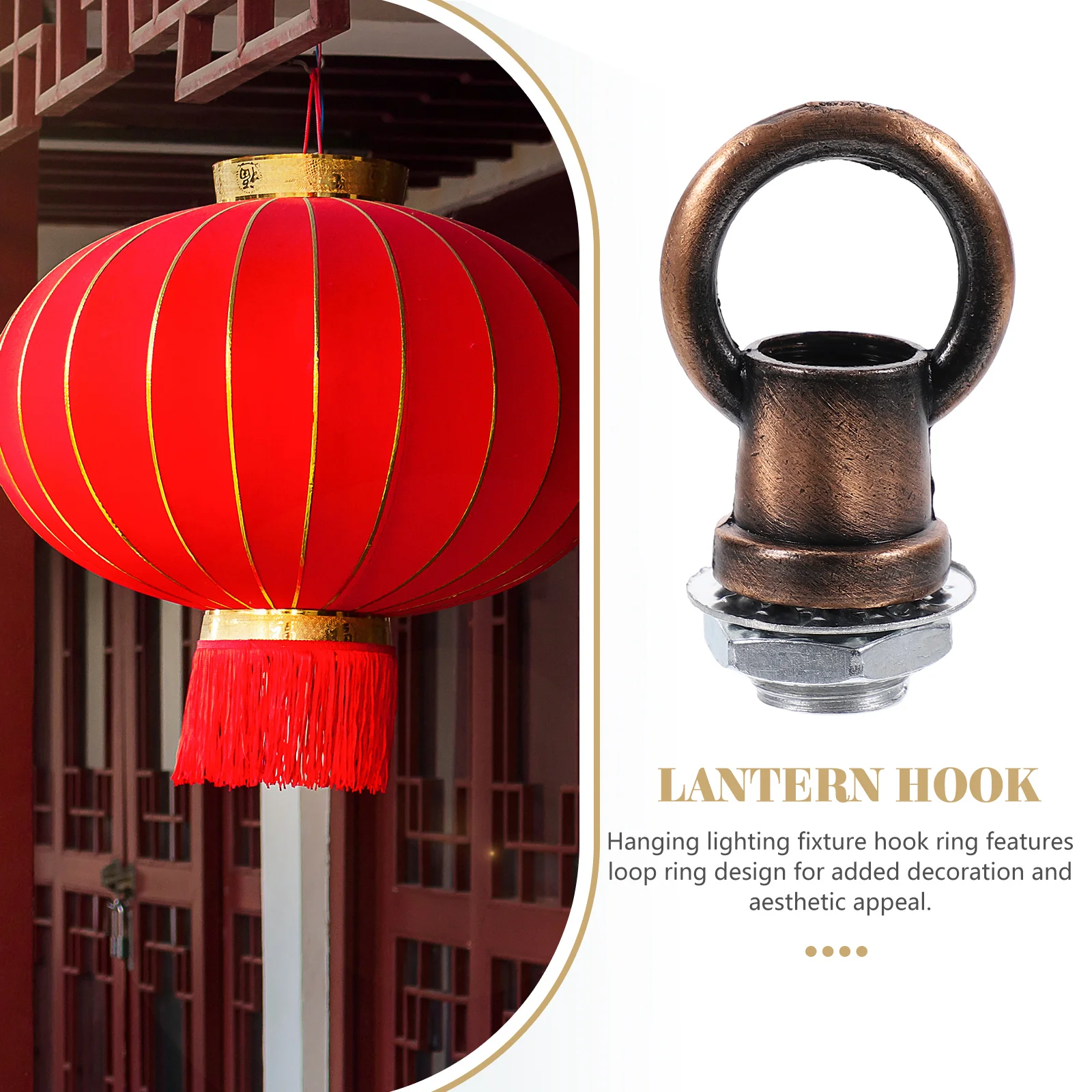 

6Pcs Ceiling Hook Rings Eye Nuts Heavy Duty Zinc Alloy for Hanging Lamps Pendant Light Fixtures and Chandelier Parts