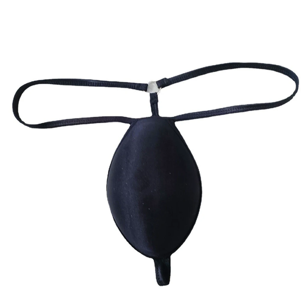 

Thongs Men Underwar 1x Black/White Brief Bulge Cup Pads Classic G-String Push Up Solid Sponge Cup High Quality