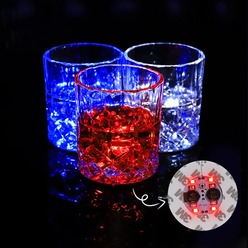 5pcs Mini Glow Coaster LED Bottle Light Stickers Christmas Xmas Nightclub Bar Party Vase Decoration LED Glorifier Drink Cup Mat