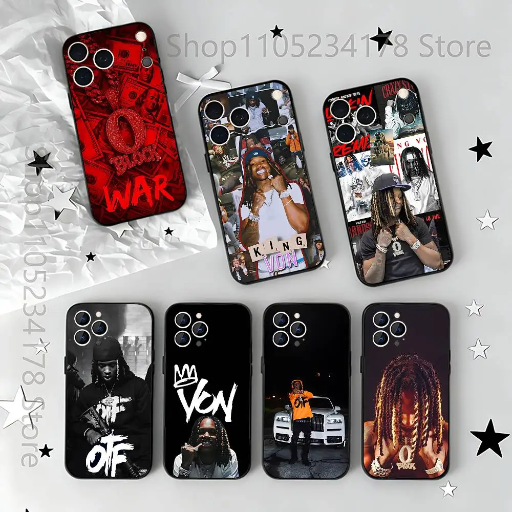 

King V-Von Raper Singer Phone Case For iPhone 17,16,15,14,13,12,11,Pro,Max,Plus,E,Air,Mini Black Shockproof Funda Cover