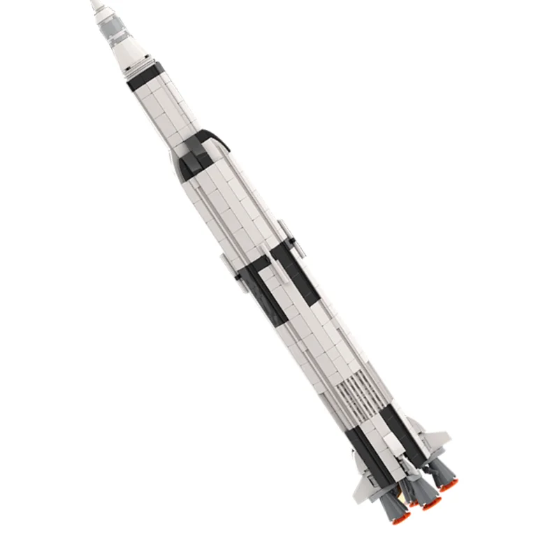 

MOC Apollos 11 Saturn V Rocket Lunar Aerospace City Space Station Shuttle Building Blocks Assemble Brick Parts Kid STEM Toy Gift