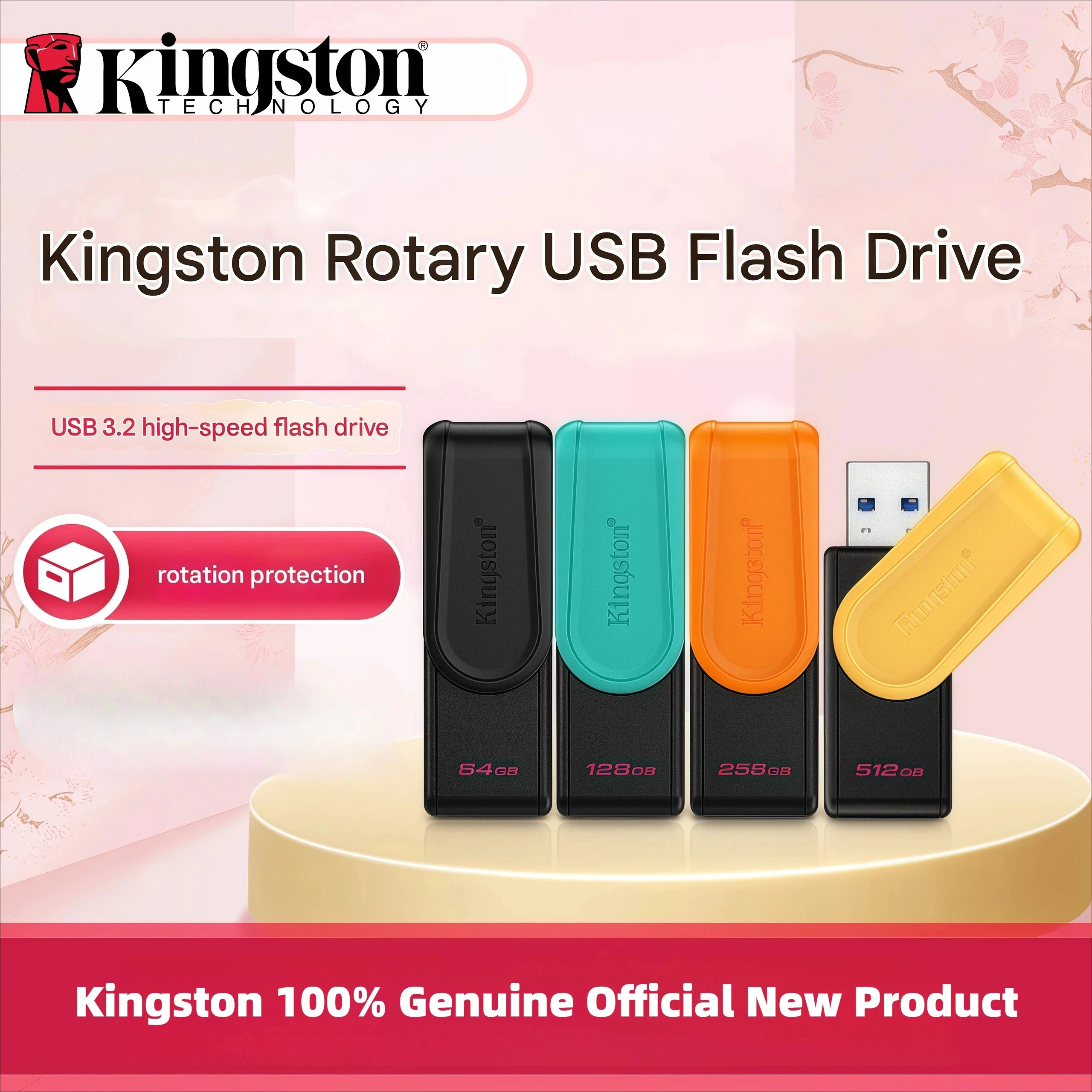 Kingston DataTraveler Exodia S USB Flash Drive 64GB 128GB 256GB 512G USB 3.2 Gen 1 Pen Drive Black DTXS Flash Drive for Computer