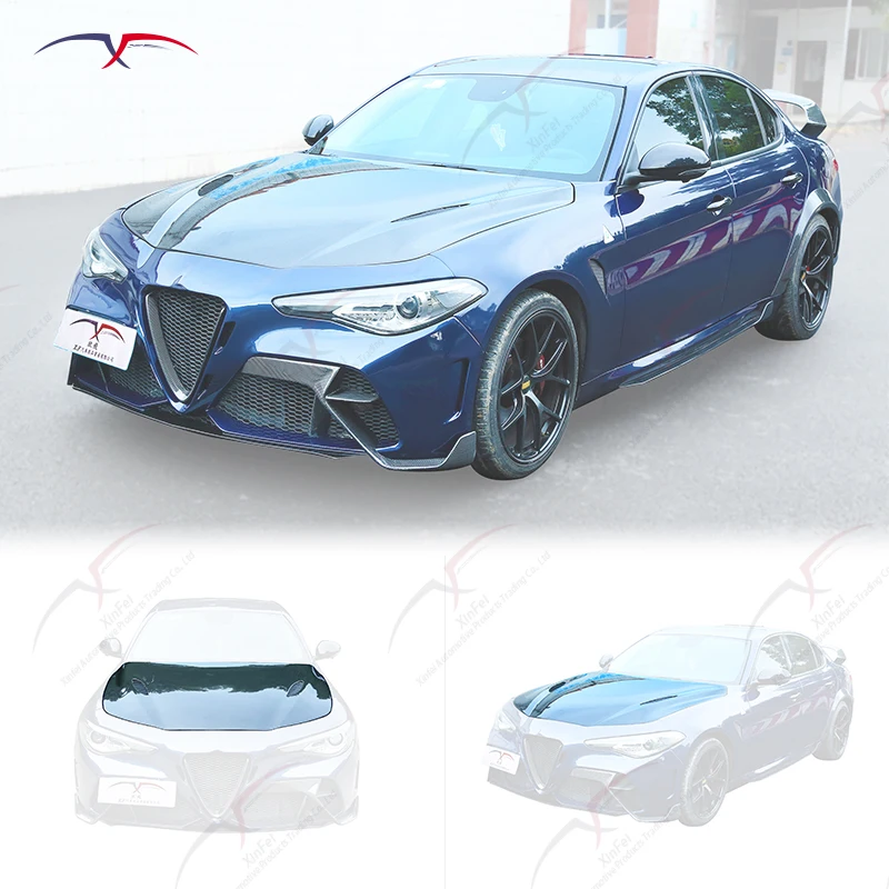 Suitable for Romeo Giulia four leaf clover 2016-2024 car engine hood, hood vent, carbon fiber exterior decoration, body