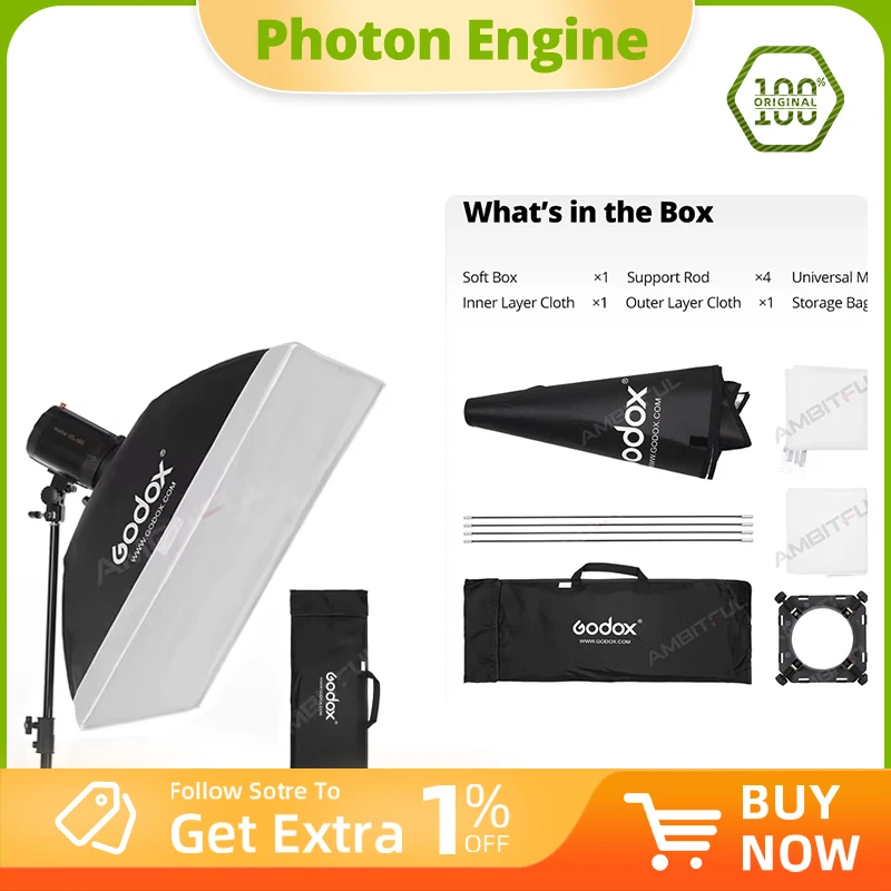 

Godox 50x70cm 60x60cm 60x90cm 80cm Photo Studio Softbox Soft Box with Universal Mount for Godox K-150A K-180A E250 E300 300SDI