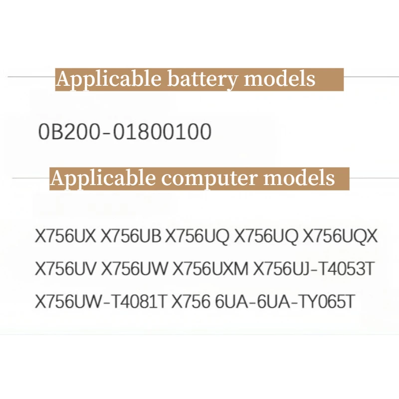 Laptop Battery 7.6V 5000mAH For ASUS F756UW F756UX K756UW P2720UQ P2730UQ P2740UQ P756UJ R753UA R753UB R753UX X756U C21N1515