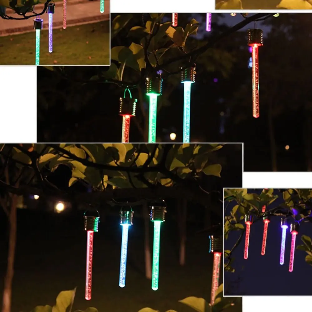 Decorazioni per l'albero Lampade a sospensione solari a LED in acrilico Lampada solare elegante con bastoncino colorato Portieri creativi con luce notturna impermeabile