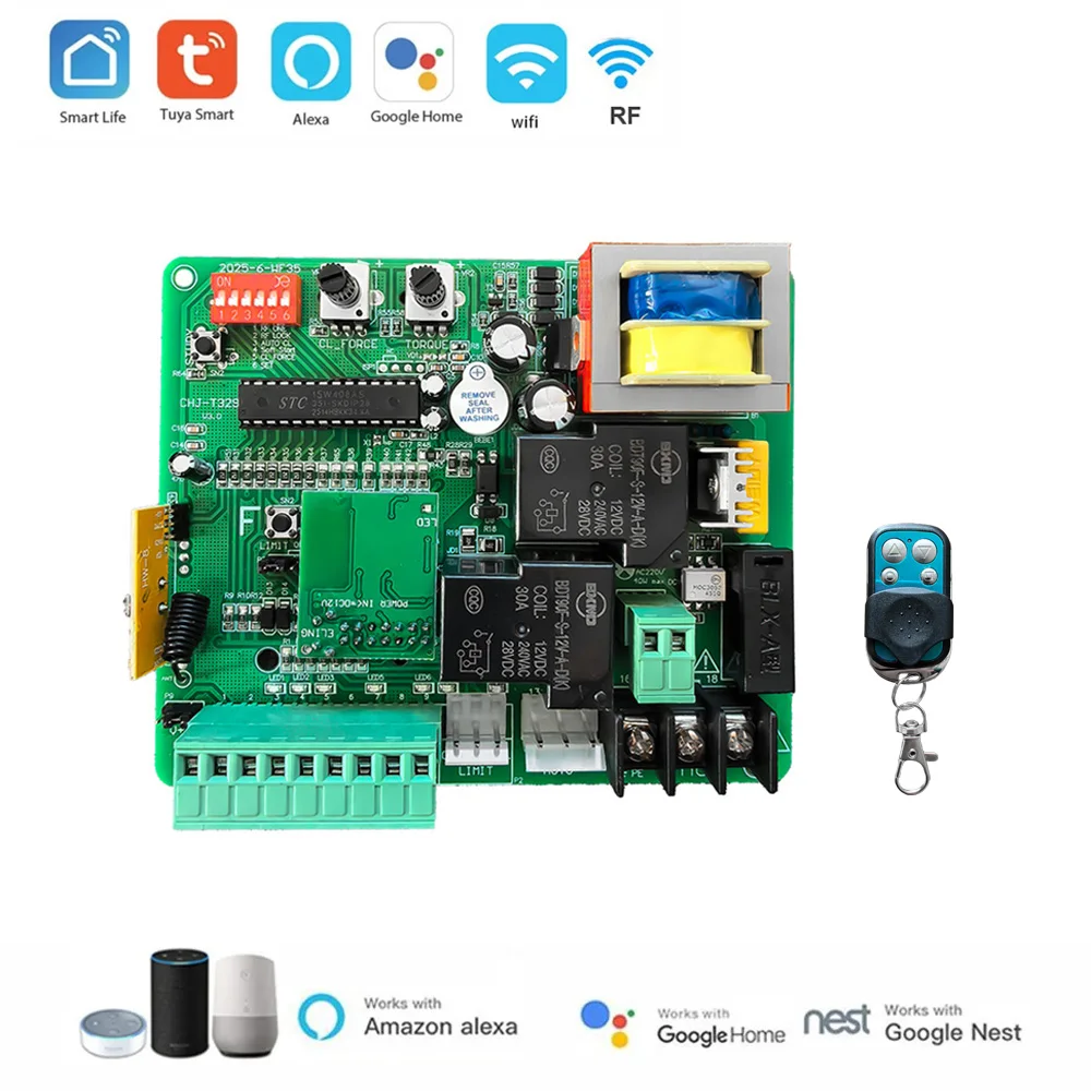 220V-230V AC Tuya Wifi mobiele besturing schuifpoort opener motor controller printplaat moederbord 433mhz afstandsbediening - afbeelding 1
