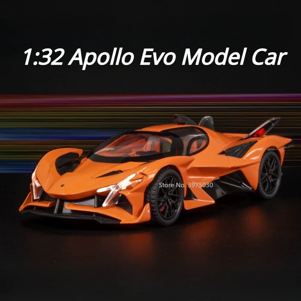 

1/32 Scale Apollo EVO Alloy Sports Car Model Metal Diecast High Simulation Vehicles with Pull Back Toys Collection for Boys Gift