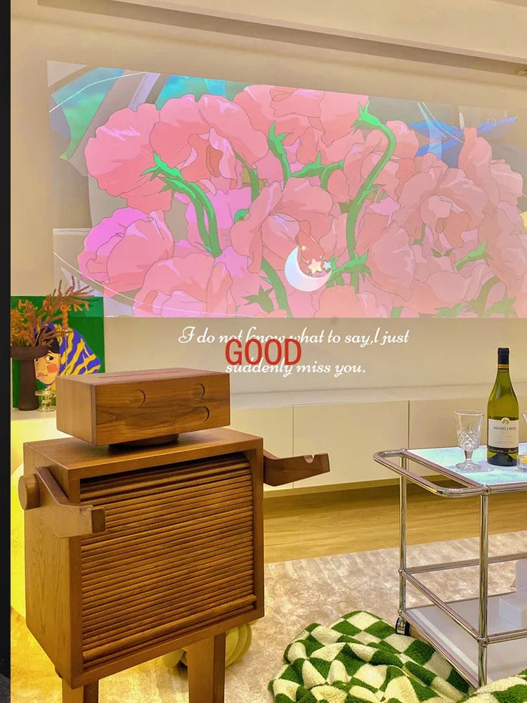 مخصص روبوت خزانة جانبية خزانة مشروبات تخزين الرجعية الإبداعية السرير استخدام الجانب تخزين الطفل تخزين الخشب الصلب