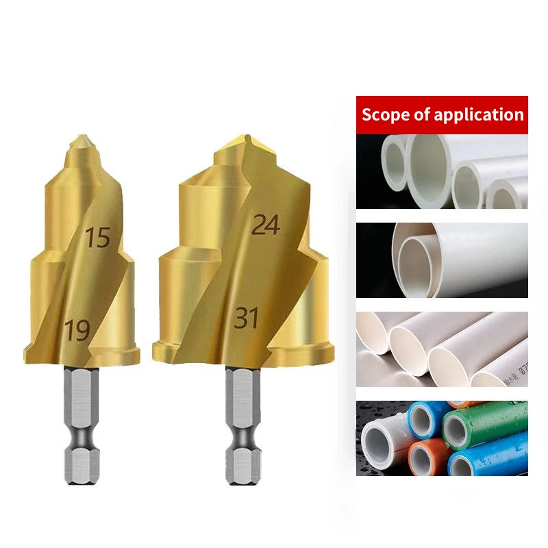 

Hexagonal Handle Water Pipe Drill Bit PPR Lifting Drill Bit 3pcs 20/25/32 Step Drill Plumber Electrician Water Pipe Drill