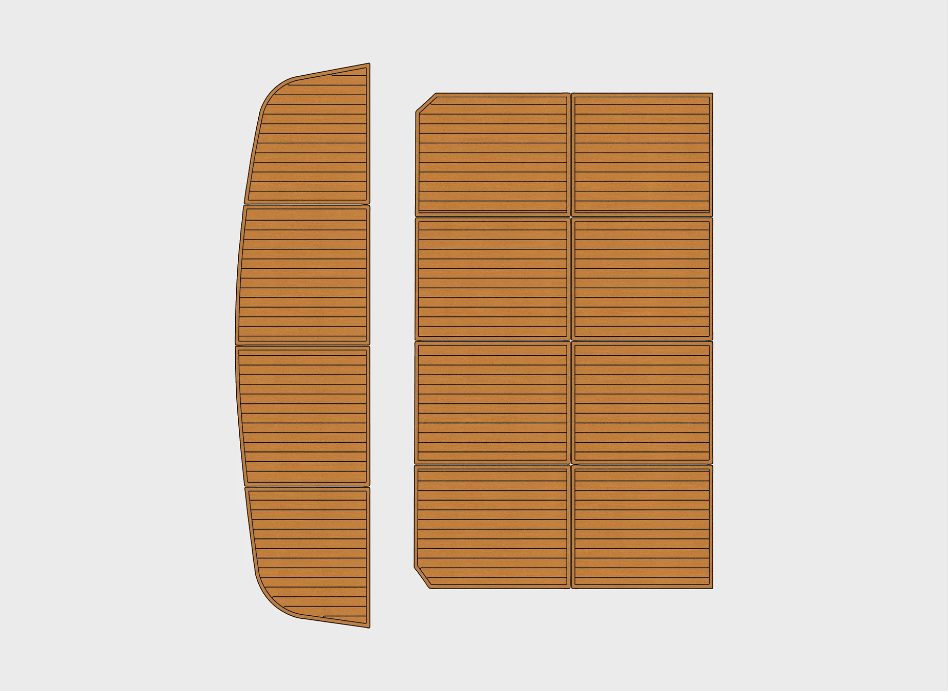 Marine Faux Teak EVA Non-Slip Mat -1999 Navigator 53 Classic Self-Adhesive 1/4