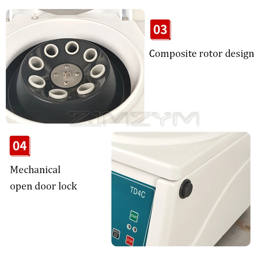 TD4C Laboratory Centrifuge Electric Low Speed PRP Centrifuge Digital Display Desktop Centrifugal Machine 0-4000RPM Adjustable