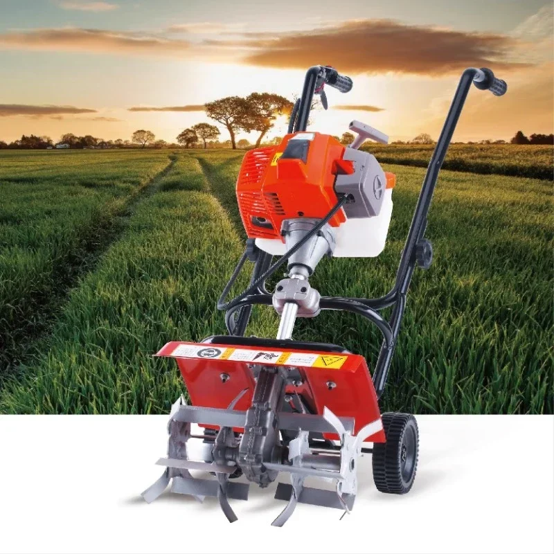 

hand-pushed micro-tiller, small scarifier, agricultural engine, engine, orchard scarifying soil plowing rotary tiller