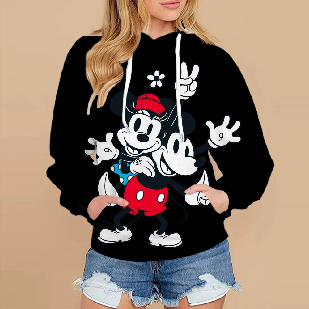 New Mickey Mouse Minnie Hoodie Dress Sweater Fashion Disney Dress Sweatshirt Dress 3d Allover Printing Women Hoodie