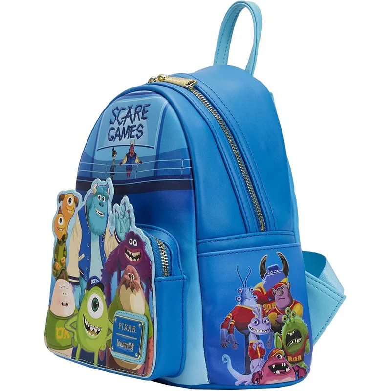 2024 New Loungefly Disney Pixar Monsters University Anime Peripheral Backpack Cute Mini School Backpack For Kids Halloween Gifts