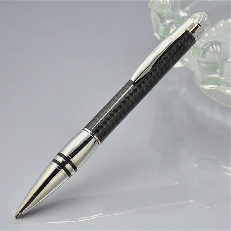 luxury Black carbon fibe MB ballpoint pen / roller ball pen with Crystal Head office stationery supplies write ball pens