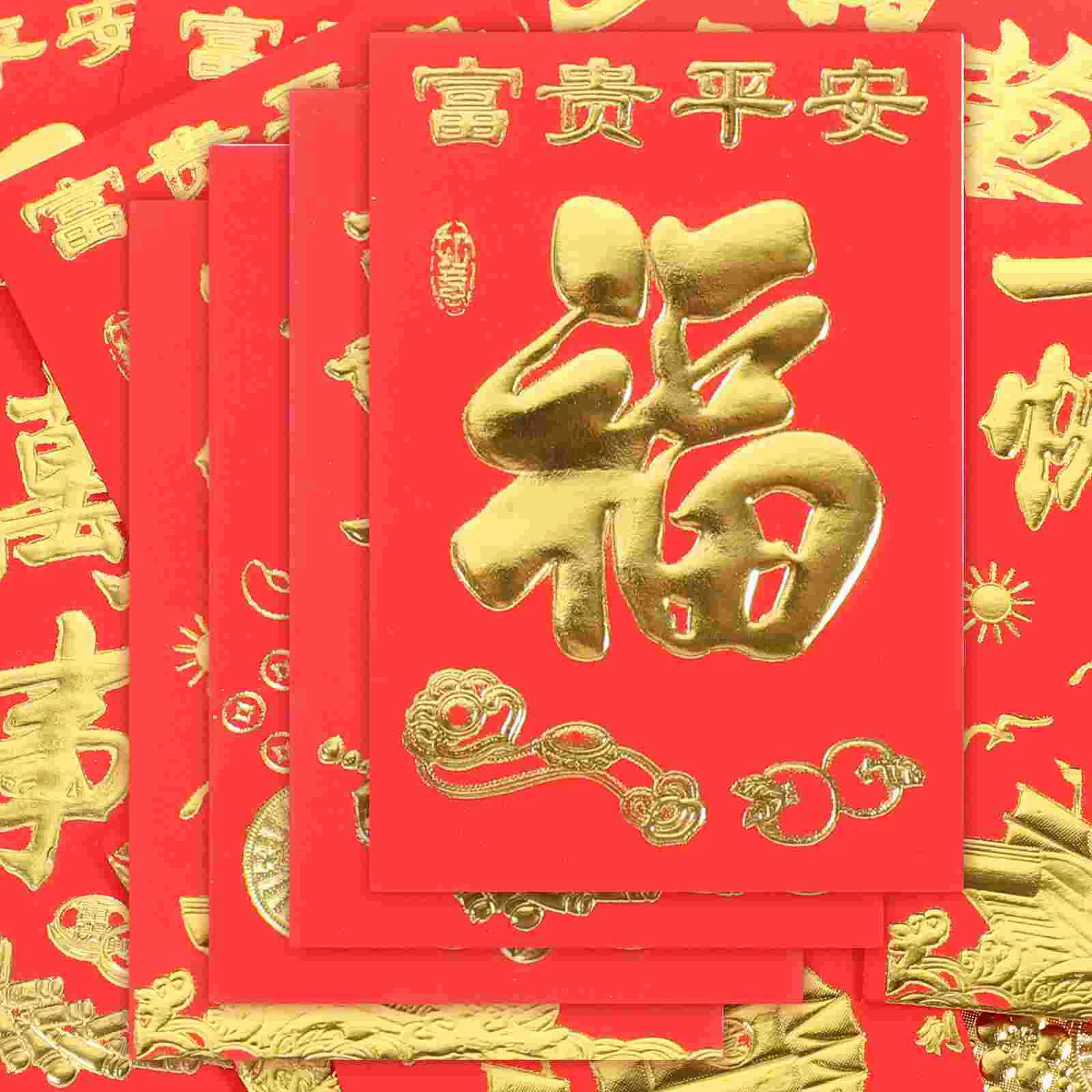 160 Pcs Paper Red Envelope Multiuse Tool Pocket New Year Packet for Lunar Packets