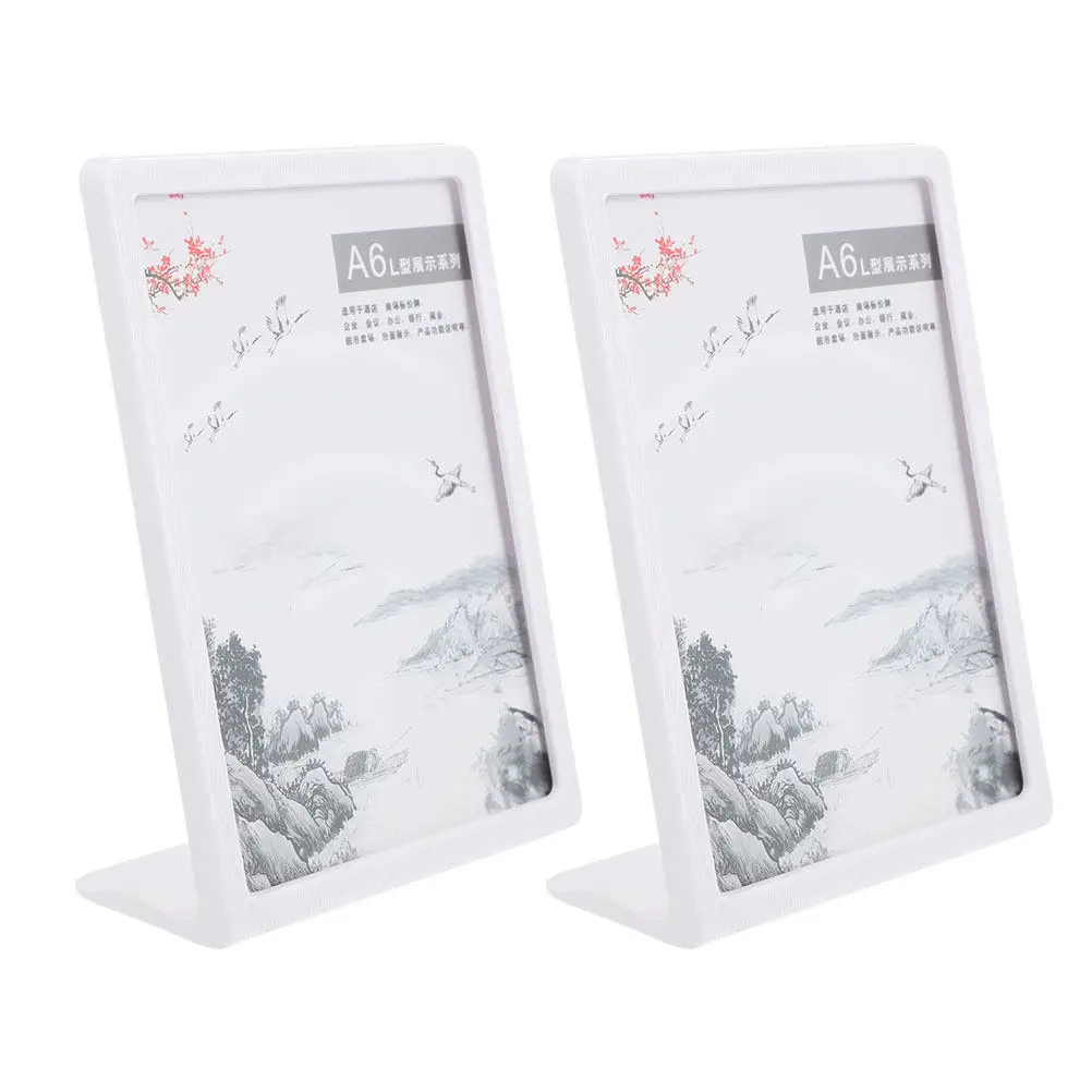 

2 шт. L-образные настольные держатели для табличек, пластиковые подставки для ценников для розничной торговли, ресторанов, офисов, выставок, школьных меню