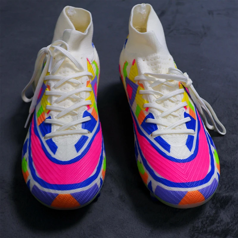 2440FG Ultralight Mens Soccer Shoes Non-Slip Turf Soccer Cleats for Kids TF/FG Training Football Sneakers Chuteira Campo 35-45
