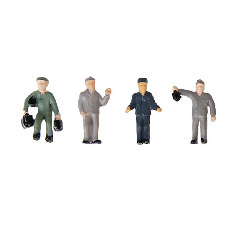 100 Pcs HO Scale 1:100 Mix Painted Model Train Park Street Passenger People Figures & 25 Pcs 1:87 Figurines Painted Figures Mini