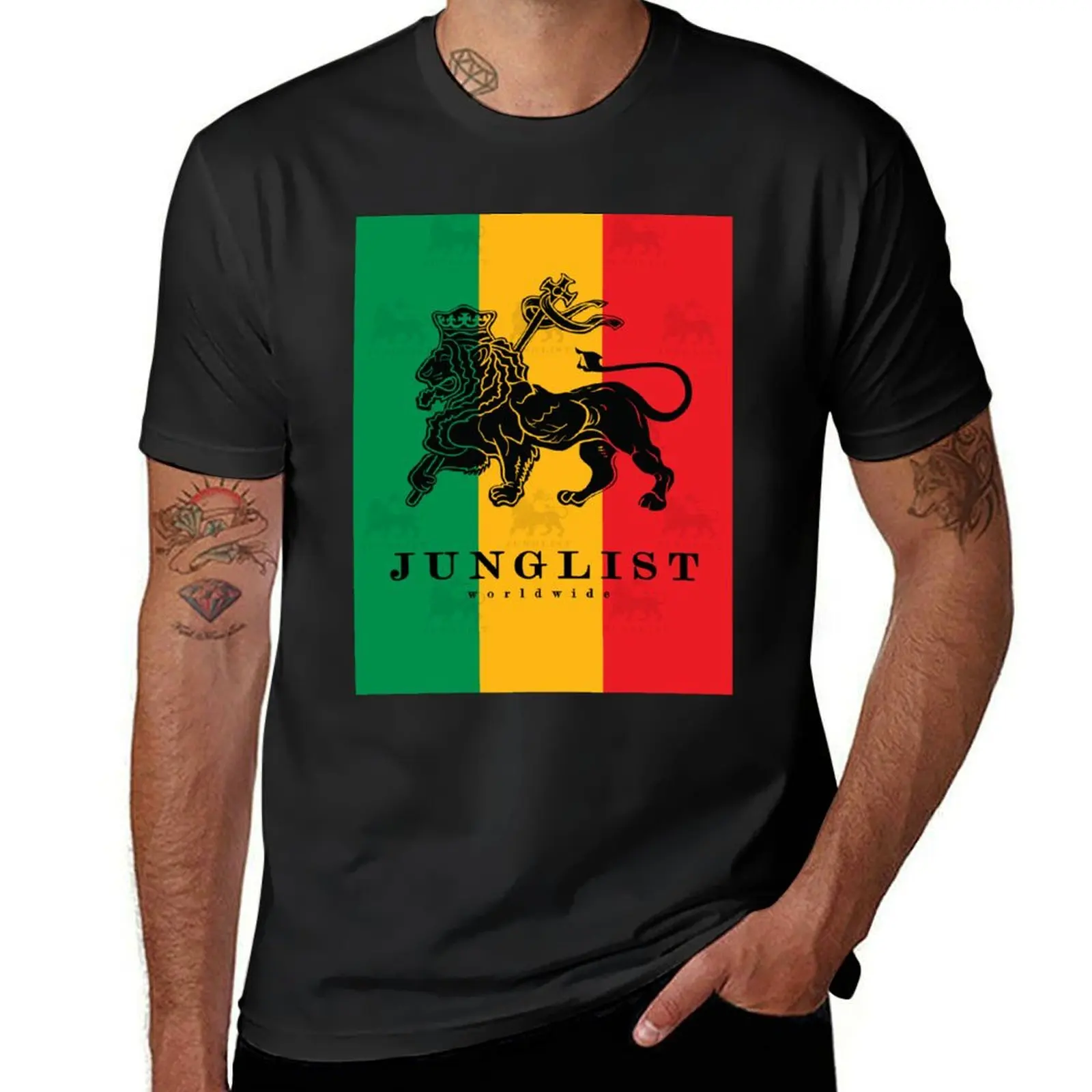 

Junglist Worldwide Movement ( Lion of Judah 3 Colors ) T-Shirt customs plain funnys quick drying mens graphic t-shirts anime