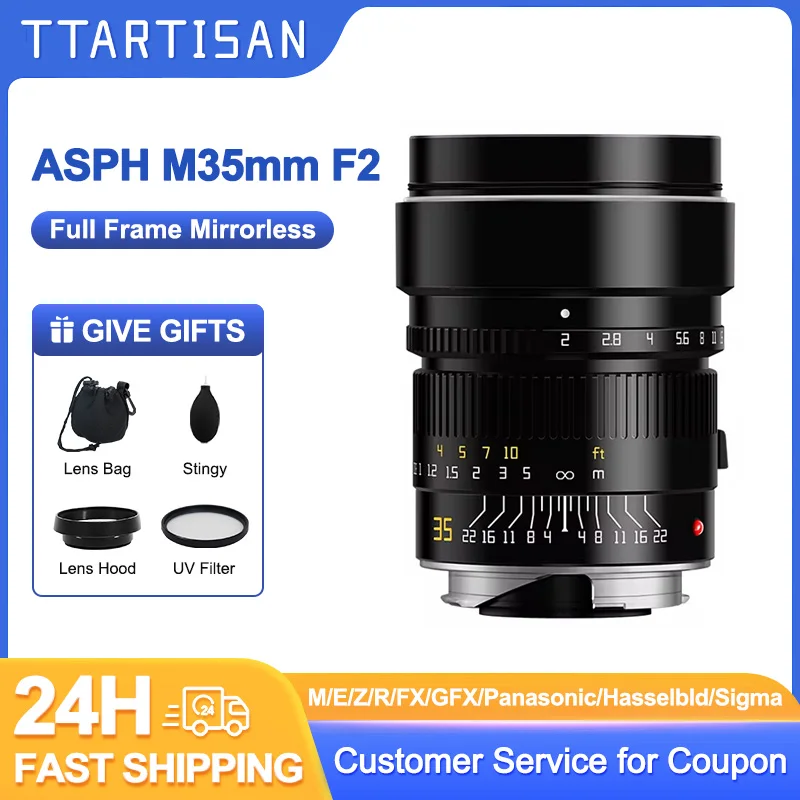 TTArtisan M35mm F2 AA APO Full Frame Manual Lens for Leica M Canon RF Nikon Z Fuji XF G Hasselblad Sigma Panasonic with Adapter