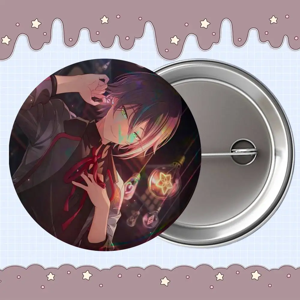 R-Rui Project Sekai Kamishiro  Badge on Backpack Clothes decoration Tinplate Round Brooch Funny Custom Gifts for Friend