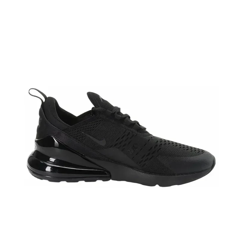 Nike Black Air Max 270 Fashion Men's and Women's Low Top Casual Running Shoes Comfortable Shock Absorption Sneakers