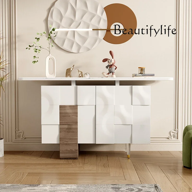 XX Light Luxury Entrance Table, Simple And Modern Door-to-door End-view Table, Small Apartment Entrance Table, Rock Slab Counte