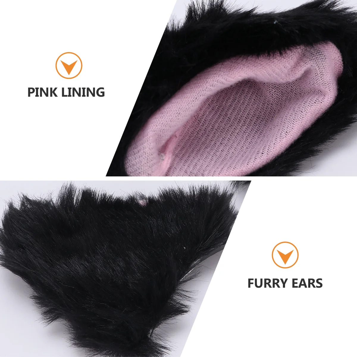 Fermagli per capelli per bambini per ragazze Orecchie di animale Orecchie di gatto di peluche Forcina Dolce Lolita Cosplay Bambino nero carino