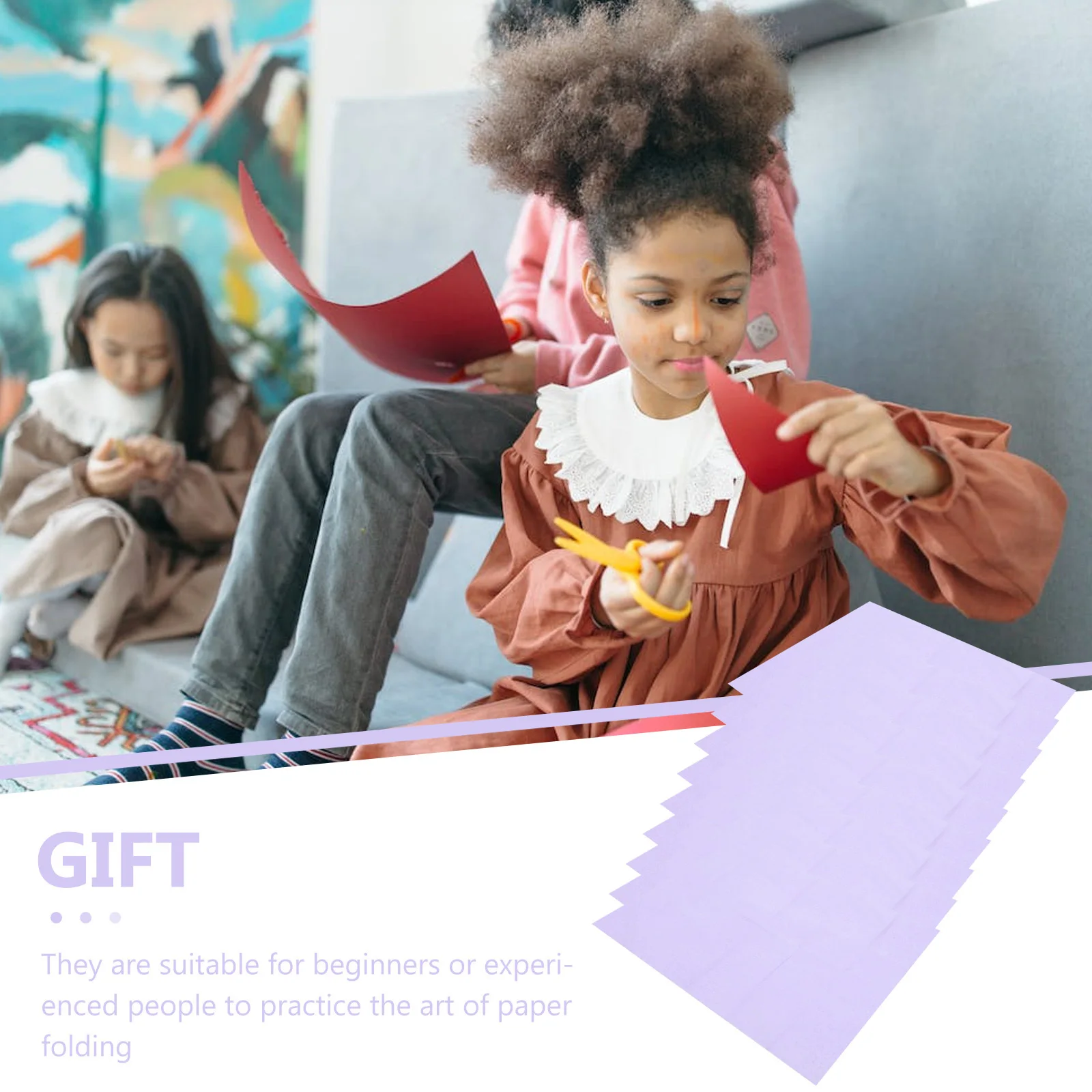 

40 Sheets Origami Materials Thin Dual-Sided DIY Folding Paper for Kids Handmade Crafts Scrapbooking Lilac Tissue Paper