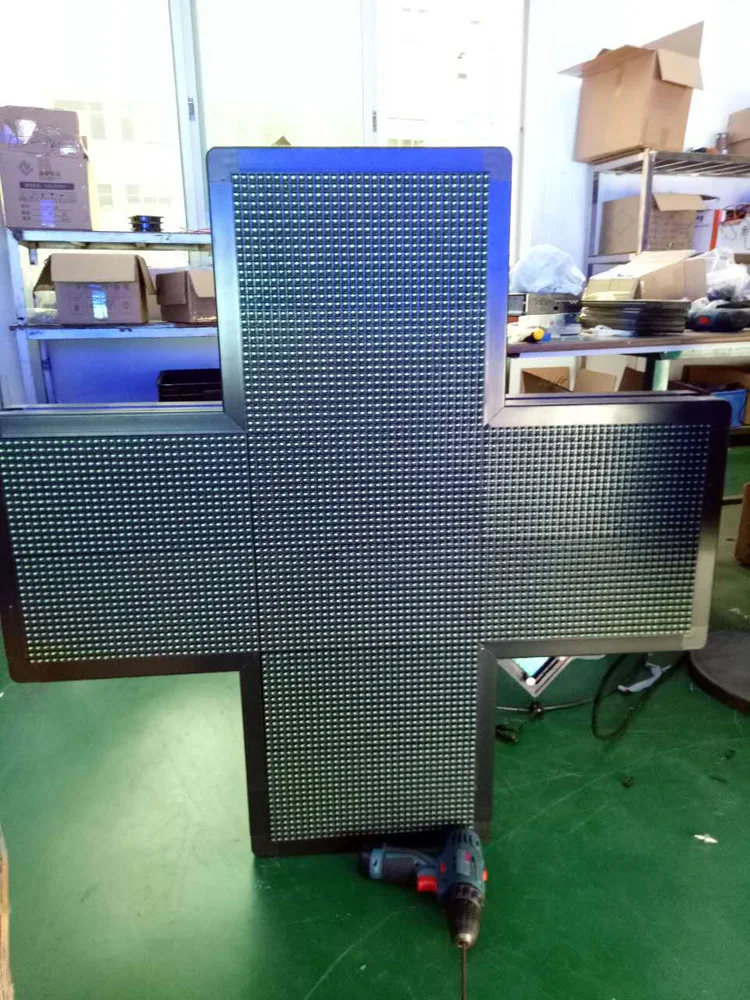 2025 venda imperdível sinais de farmácia de armário à prova d'água ao ar livre com exibição de cruz verde dupla