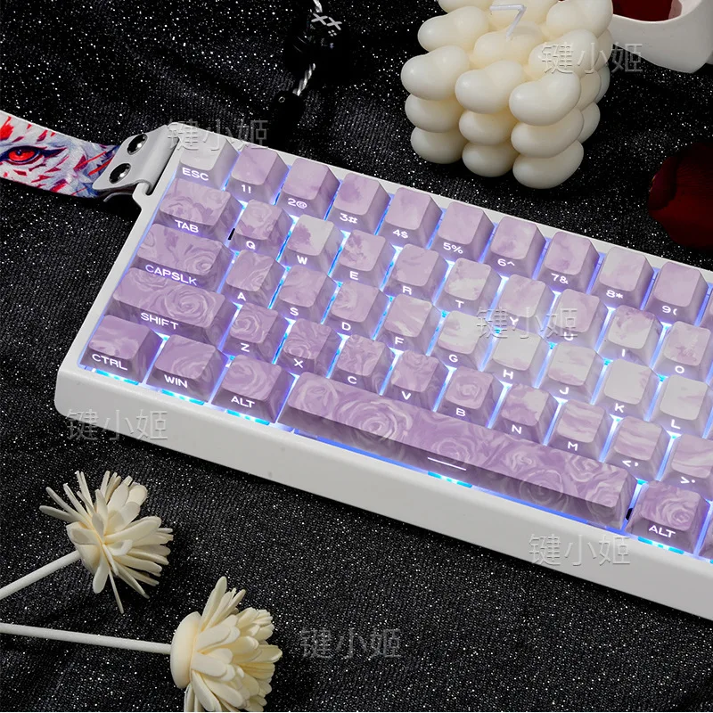 Rose Coast (Boxed) Keycaps Side Engraved Translucent Personalized PBT Five-Sided Thermal Sublimation Original Customized Factory