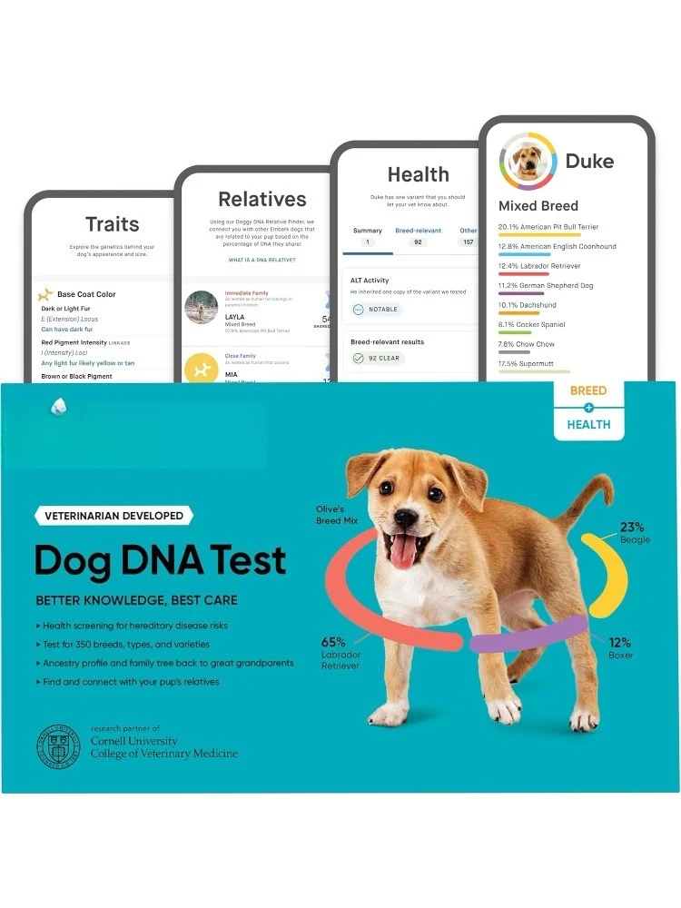 

Breed & Health Kit - Dog DNA Test - Discover Breed, Ancestry, Relative Finder, Genetic Health, Traits, Allergy Risk Score