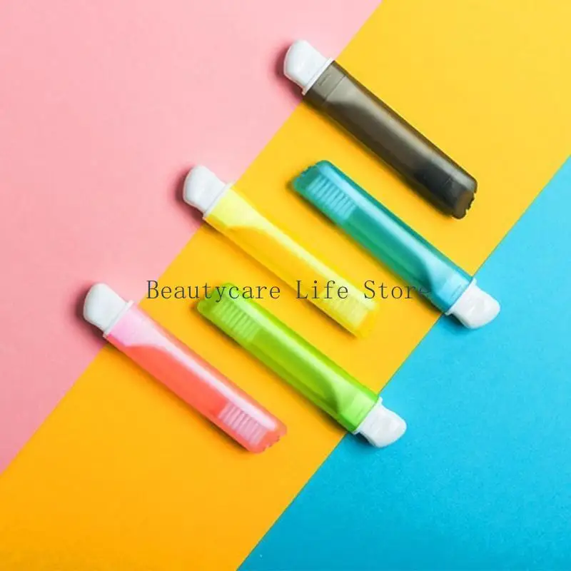 652C Ergonomic Foldable Travel Toothbrush for Adults Space saving Toothbrush Designed for Portability in Candy Color Choices