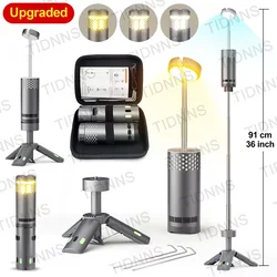 Outdoor Camping LED Telescopic Flashlight with Tripod Nuts Multifunctional Rechargeable Retractable Torch Light Table Lamp