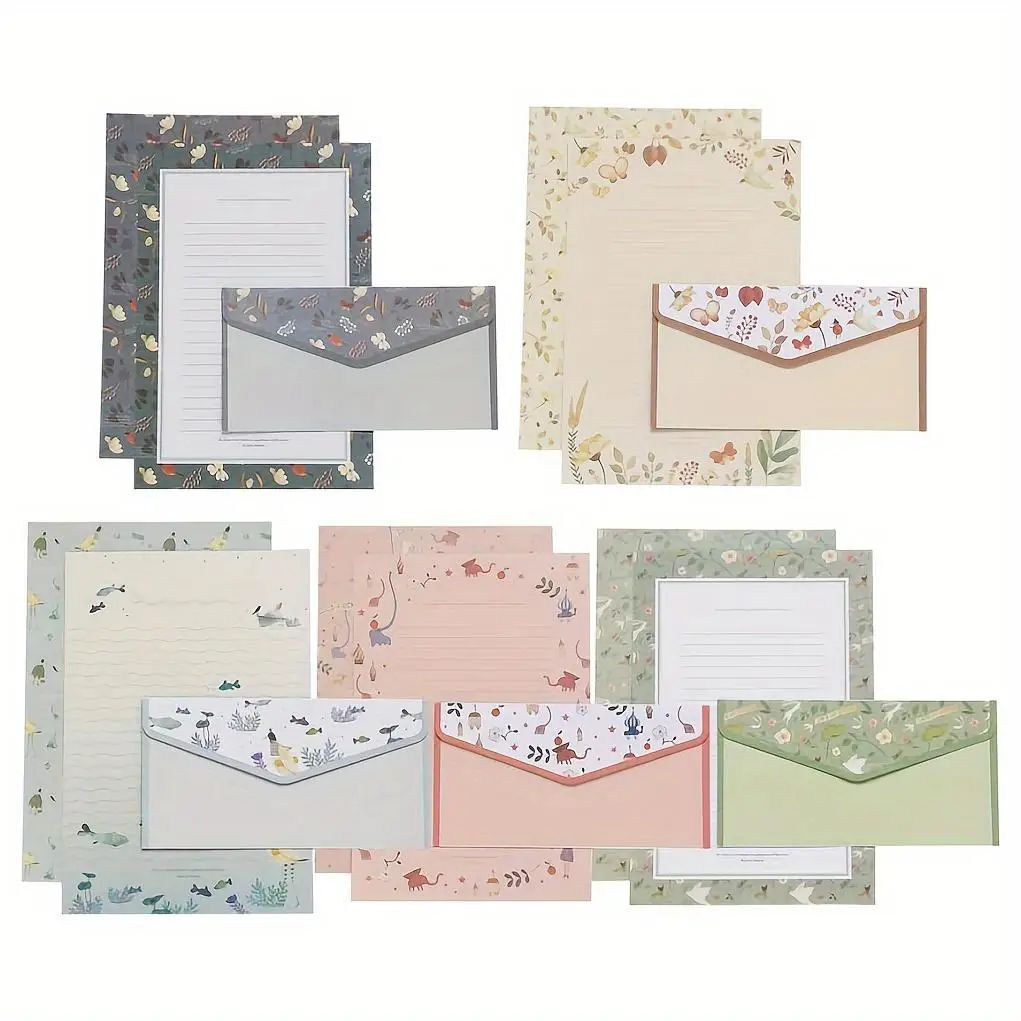 3 Envelope 6 Sheets Letter Set Writing Stationery Letter Paper Writing Letter Paper Valentine\'s Anniversary Gift Birthday Cards