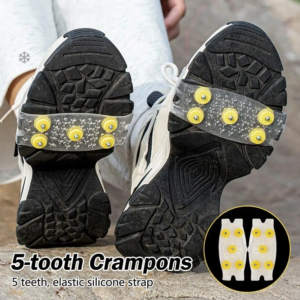 جديد الأسنان تسلق الأشرطة المضادة للانزلاق تسلق الجبال المرابط في الهواء الطلق للجنسين الثلوج مخلب أغطية الحذاء المشي التنزه اكسسوارات #4