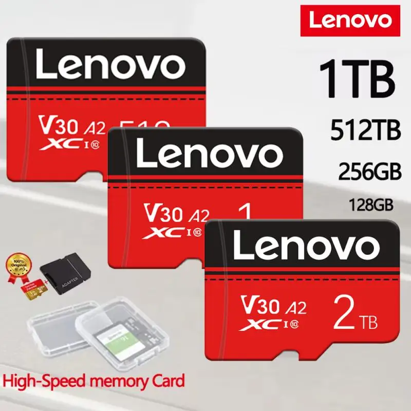 Lenovo 2TB Memory Card Extreme Pro Mini SD Card U3 V30 TF Card Class 10 High Speed Flash Card 1TB 512G 256G 128G SD Memory Card