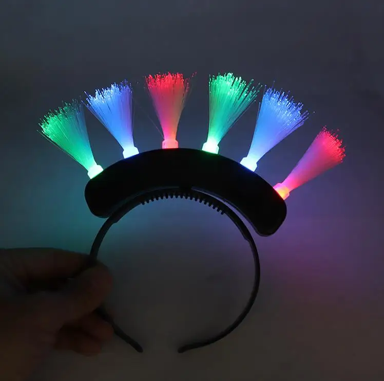 Light Up Flashing Fiber Optic Headbands LED Birthday Rave Party Atmosphere Glowing Supplies Luminous Costume Headwear ni294