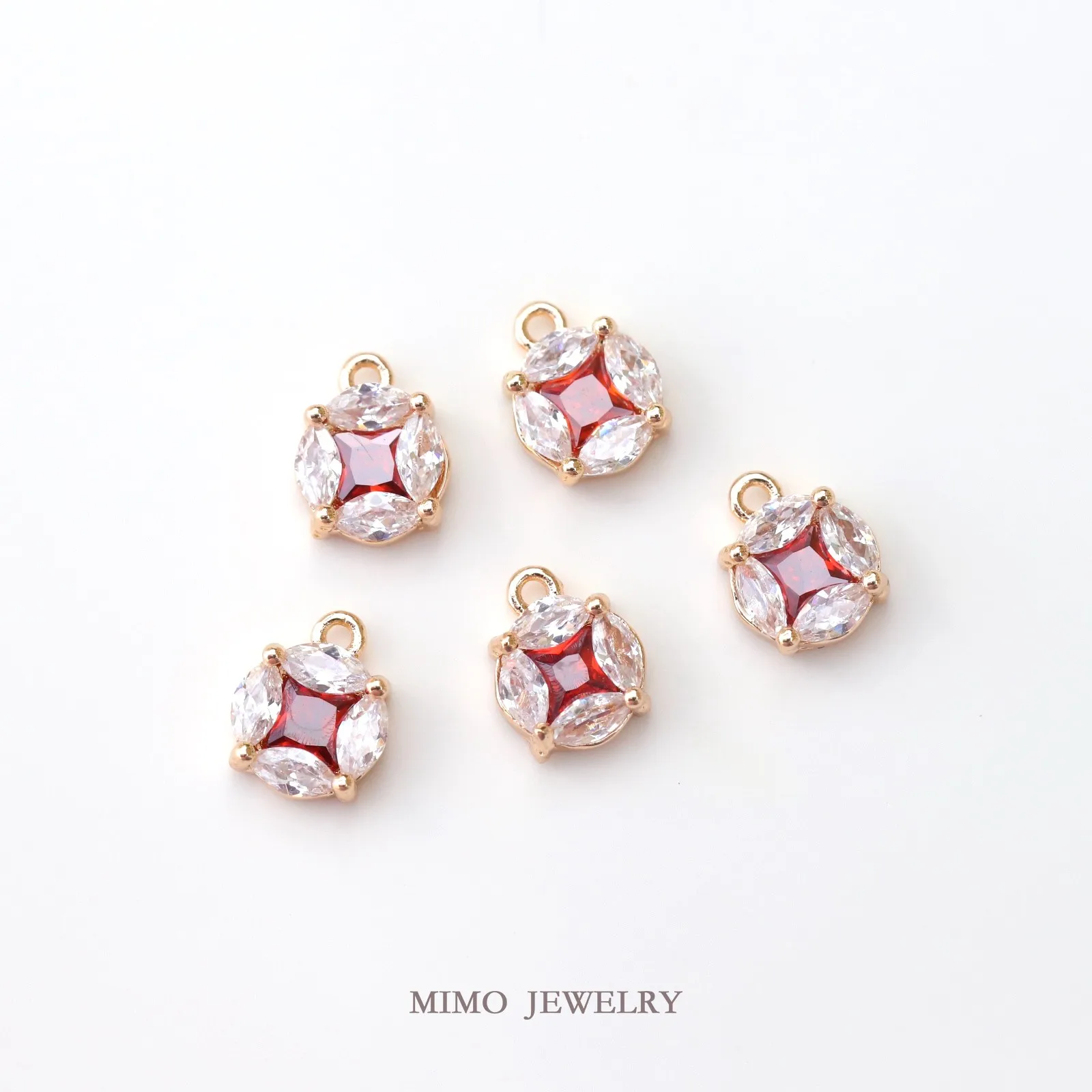 Micro Inlaid Zircon Mini Copper Coins Attract Wealth Good Luck Charms Pendant Supplies DIY Hand Brass Gold Plated Accessories