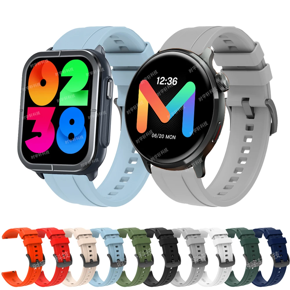 Pulseira de silicone para relógio Mibro, pulseira esportiva Smartwatch, A1, A2, X1, Lite2, Haylou Watch 2 Pro Band, C3, 22mm, novo