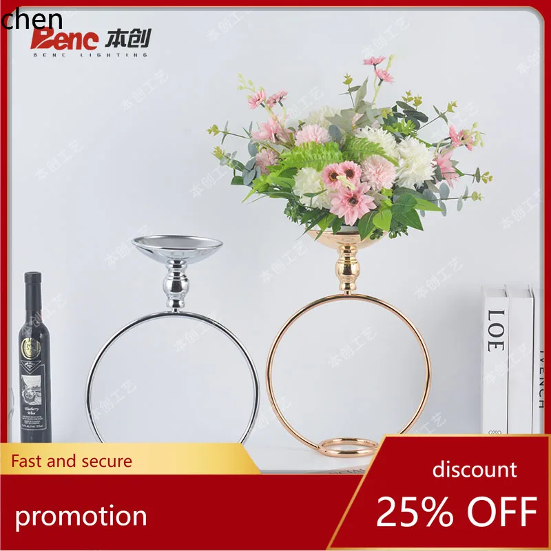 

YFY light luxury flower stand wedding scene layout flower stand road leading golden cut out table flower pot ornaments